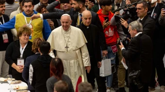 El Papa Francisco en el almuerzo con los pobres en la jornada de 2017.