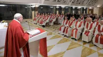 El Papa en Santa Marta. Foto: Vatican Media