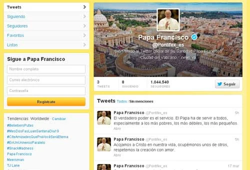 El Papa en twitter: Acojamos a Cristo en nuestra vida