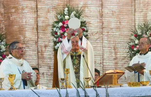 El Nuncio Apostólico en Ecuador, Mons. Andrés Carrascosa, celebra la Misa inaugural del Simposio Teológico que se desarrolla previo al Congreso Eucaristíco Internacional Quito 2024. Eduardo Berdejo (ACI)