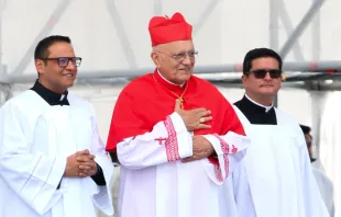 El Cardenal Baltazar Porras, legado pontificio, momentos antes de la Misa de inauguración del 53º Congreso Eucarístico Internacional. Crédito: Eduardo Berdejo / EWTN News.