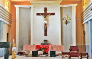 Parroquia de San Francisco Xavier tras la masacre del 5 de junio. Crédito: Ayuda a la Iglesia Necesitada. 