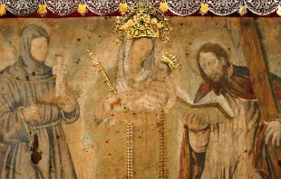 Imagen original de la Virgen de Chiquinquirá. Crédito: Sitio web de la Basílica de la Virgen de Chiquinquirá de Colombia. 