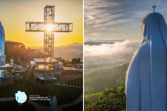 Inauguran santuario con cruz e imagen gigantes de la Virgen de Lourdes