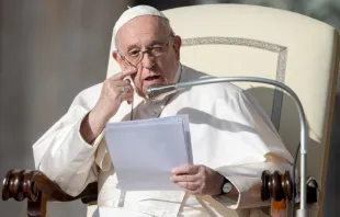 El Papa en Audiencia General. Crédito: Daniel Ibáñez/ACI Prensa 