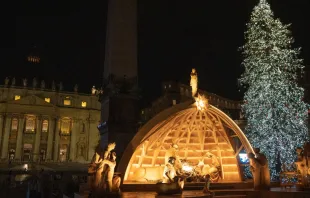 Nacimiento y árbol de la Navidad 2022 en el Vaticano. Crédito: Daniel Ibáñez/ACI Prensa 