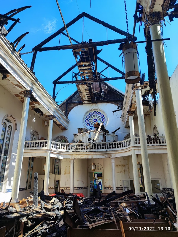 The parish ceiling collapsed completely. Credit: courtesy.