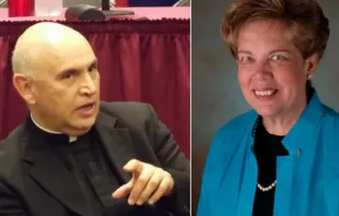 Mons. Mario Dorsonville (izq.) y Donna Markham (der.). Crédito: Agencia Católica de Noticias (izq.) y CCUSA (derecha). 