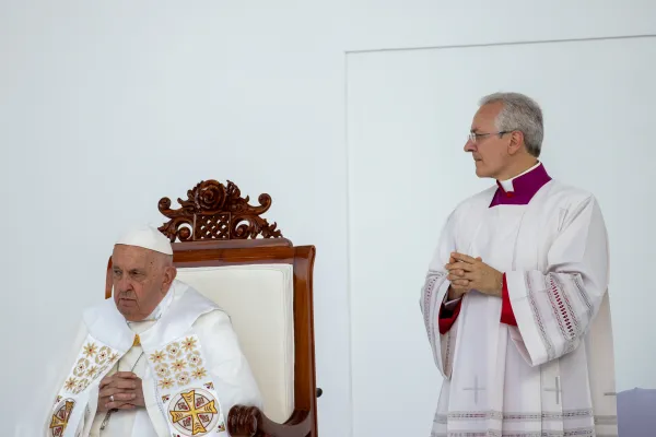 Pope Francis during the Eucharistic celebration on September 5. Credit: Daniel Ibáñez/ ACI Prensa