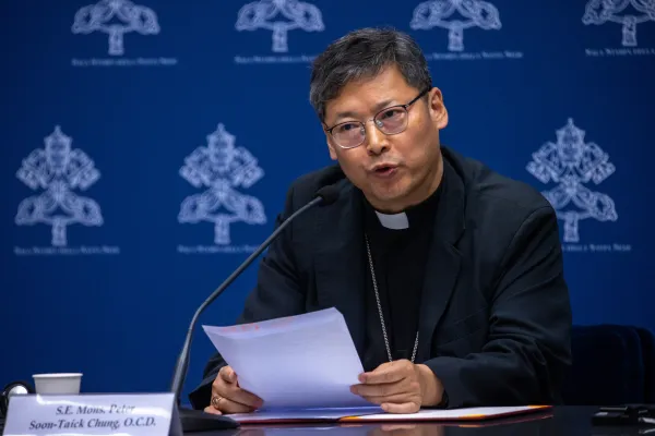 Bishop Peter Soon-Taick Chung, Archbishop of Seoul. Credit: Daniel Ibáñez/ EWTN News