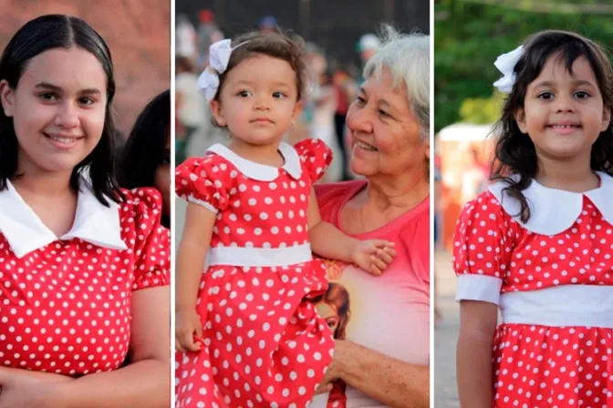 La preciosa historia detrás del vestido rojo que muchas mujeres usaron en una Misa