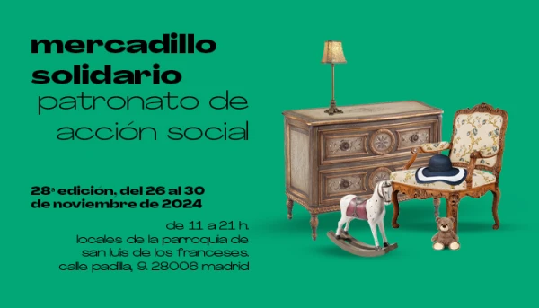 Cartel del Mercadillo Solidario. Crédito: CARF