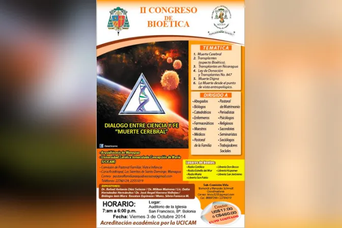 Anuncian segundo Congreso Nacional de Bioética en Nicaragua