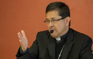 Mons. Alfonso Miranda, secretario general de la Conferencia del Episcopado Mexicano, en diálogo con la prensa el 15 de noviembre. Foto: David Ramos / ACI Prensa. 