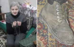 Anciana cristiana de Alepo - Uno de los zapatos entregados / Foto: Ayuda a la Iglesia Necesitada (ACN) 