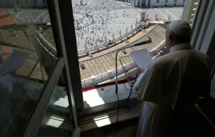 El Papa reza el Ángelus desde el Palacio Apostólico. Foto: Vatican Media 