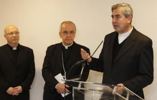 Anuncio visita del Papa Francisco a Chile: Secretario General CECh, Mons Fernando Ramos y Nuncio Apostu00f3lico en Chile, Mons. Ivo Scapolo / Foto: Bu00e1rbara Bustamante- ACI Prensa  