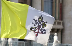 Bandera del Vaticano. Crédito: Stephen Driscoll / ACI Prensa 