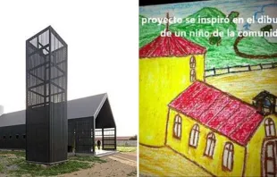 Capilla Totihue (Gonzalo Mardones) / Dibujo Capilla Totihue (Municipalidad de Requinoa) 