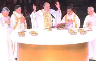 El Cardenal Philippe Barbarin preside la Misa en el 4° Congreso Mundial de la Misericorida en Filipinas / Foto: Captura Video Facebook CBCP News 