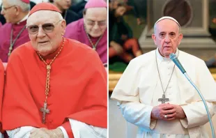 Cardenal Edward Cassidy / Papa Francisco. Crédito: Vatican Media 