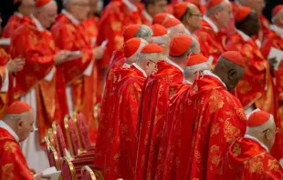 Cardenales en la Basílica de San Pedro. Foto: Jeffrey Bruno / ACI Prensa 