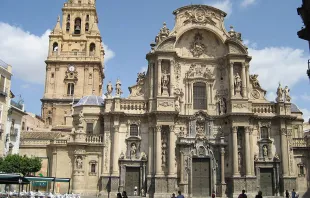 Fachada de la catedral de Murcia (Espau00f1a). Foto: Wikipedia.  