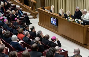 El Papa Francisco clausura Conferencia Internacional sobre la trata de personas. Foto: Vatican Media 
