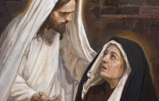 Jesús Resucitado junto a la Virgen María, en pintura de Raúl Berzosa. 