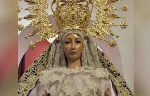 Virgen de los Desamparados de la iglesia del Real convento de San Francisco, de Vu00e9lez-Mu00e1laga. Foto: Cofradu00eda del Huerto y Desamparados.  