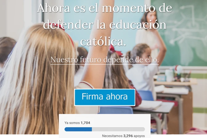 Lanzan recogida de firmas para defender la educación católica en España