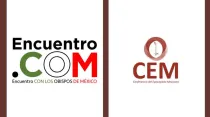 Logotipos de Encuentro.COM y de la Conferencia del Episcopado Mexicano.