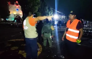 Autoridades atienden sitio de la explosión de pirotécnicos. Crédito: Gobierno del Estado de Morelos. 