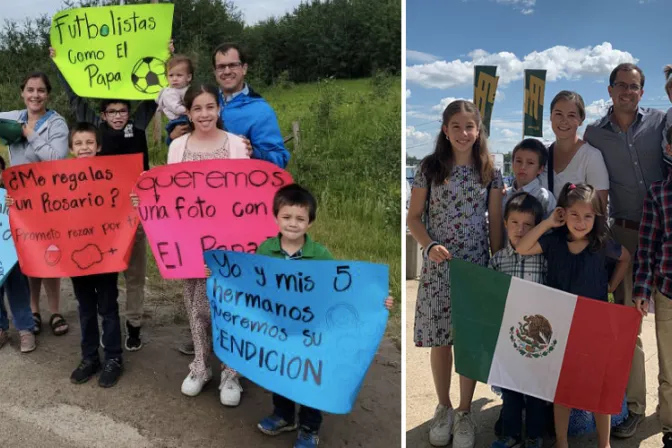 Familia mexicana comparte su alegría por encontrar al Papa Francisco en Canadá