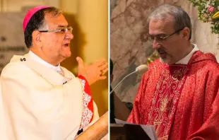 Mons. Fouad Twal y P. Pierbattista Pizzaballa / Fotos: Facebooks del Patriarcado Latino y de la Custodia de Tierra Santa 