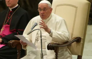 Papa Francisco durante discurso a Comunidad de Vida Cristiana / Foto: Daniel Ibáñez (ACI Prensa) 