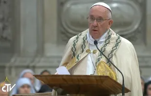 Papa Francisco en la celebración de Vísperas hoy. Foto: Captura de video / CTV 