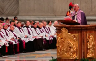 Papa Francisco durante Misa en la Basílica de San Pedro / Foto: Daniel Ibáñez (ACI Prensa) 