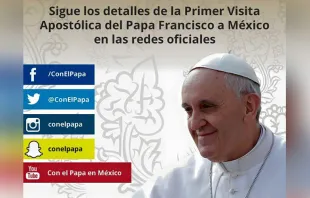 Foto : Banner de Redes Sociales por visita del papa Francisco a Mexico / Crédito : Facebook - Con El Papa  Facebook - Con El Papa