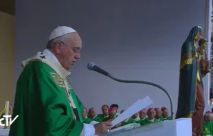 Papa Francisco en Misa en Turín. Foto: Captura de video / CTV. 