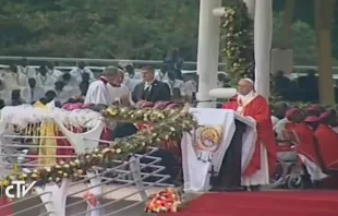 Papa Francisco durante la Misa en el Santuario de los mártires de Namugongo / Foto: Captura Youtube 