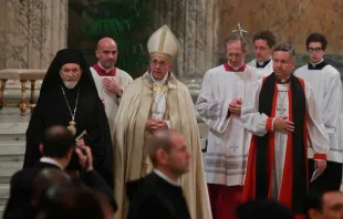El Papa Francisco durante la celebración en el 2016 de las Vísperas de Solemnidad de la Conversión de San Pablo / Foto: Daniel Ibáñez (ACI Prensa) 