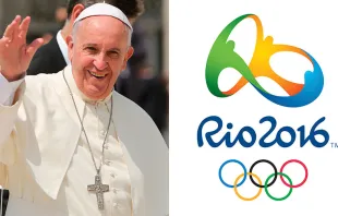 Papa Francisco. Foto: Daniel Ibáñez (ACI Prensa) / Logo Río 2016. Crédito Wikipedia 