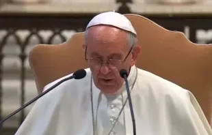 El Papa Francisco en la Basílica papal de San Juan de Letrán hoy. Captura Youtube CTV 