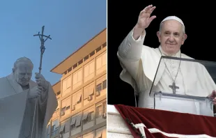 Hospital Gemelli. Foto: Courtney Mares / ACI Prensa. Papa Francisco en el Ángelus. Foto: Vatican Media 