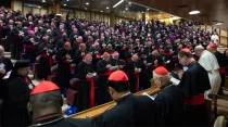 Los Padres Sinodales y el Papa en el Aula del Sínodo. Foto: Vatican Media