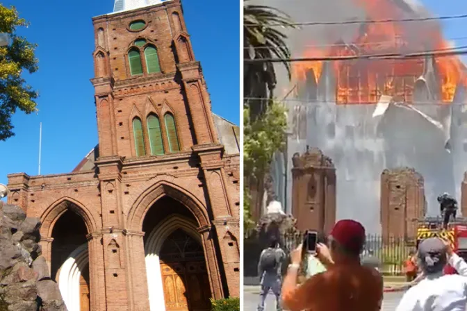 Voraz incendio destruye iglesia franciscana en Chile