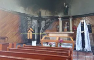 Así quedó la parroquia de San José tras el ataque realizado por desconocidos. Crédito: Luz de Luz, periódico de la Provincia Eclesiástica de Hidalgo. 