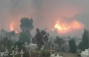 Incendio forestal en Pumanque / Foto: Obispado de Rancagua 