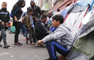 Inmigrantes venezolanos en Tacna. Cru00e9dito: Comunicaciones Arzobispado de Santiago. 